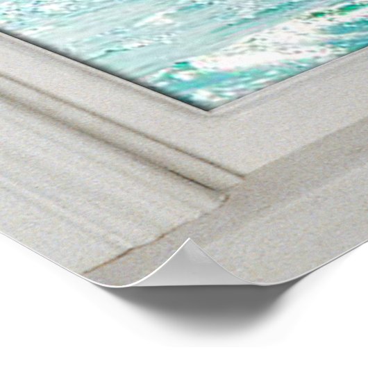 Imitate Fenster Weißes Holz Rahmen Karibik Ansicht Poster (Ecke)