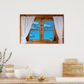 Imitate Fensteransicht Unterwasser-Delphine Ozeans Poster (Küche)