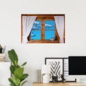 Imitate Fensteransicht Unterwasser-Delphine Ozeans Poster (Heimbüro)