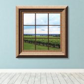 Imitate Fensteransicht Weingarten Friedliche Sicht Leinwanddruck (Insitu (Holzboden))