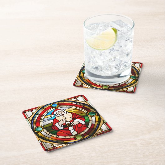 Imitate festgehaltenes Glas Rechteckiger Pappuntersetzer (Vor Ort)