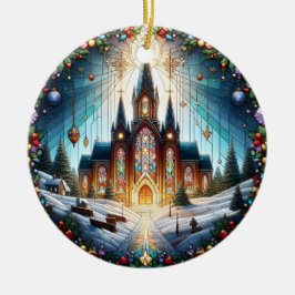 Imitate Festgelegene Glaskirche Weihnachtsschmuck