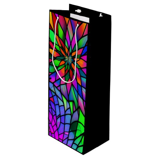 Imitate Festglas Geschenktüte Für Weinflaschen (Vorderseite Schrägansicht)