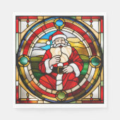 Imitate Festglas Sitzen Santa Napkins Serviette (Vorderseite)