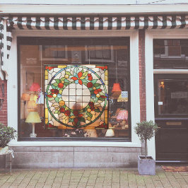 Imitate Festgläser Weihnachtskranz groß Fensteraufkleber