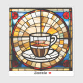 Imitate Festglass-Kaffeeaufkleber Aufkleber (Blatt)