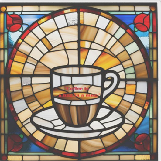 Imitate Festglass-Kaffeeaufkleber Aufkleber (Vorderseite)