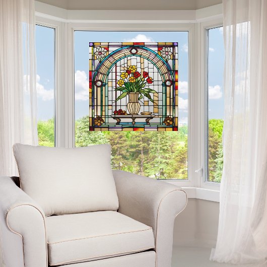 Imitate Festhaltegläser Blume in einer Vase Fensteraufkleber