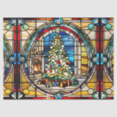 Imitate Festverglaster Weihnachtsbaum für Decoupag Seidenpapier (Vorderseite)