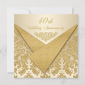 IMITATE Flaps Damask 40 Jahre Einladung (Vorderseite)