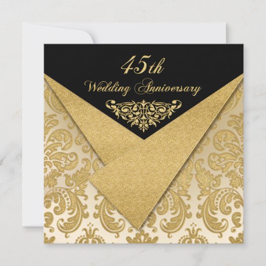IMITATE Flaps Damask 45 Jahre Einladung (Vorderseite)