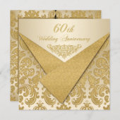 IMITATE Flaps Damask 60 Jahre Einladung (Vorne/Hinten)