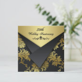 IMITATE Flaps Floral 50 Jahre Einladung (Stehend Vorderseite)