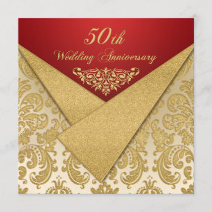 IMITATE Flaps Gold Damask 50 Jahre Einladung
