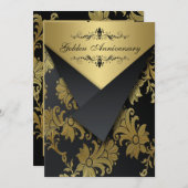 IMITATE Flaps Goldenes Jubiläum laden | Kronleucht Einladung (Vorne/Hinten)