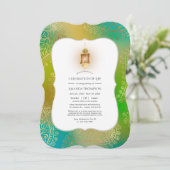 Imitate Foil Arabian Bollywood Feier des Lebens Einladung (Stehend Vorderseite)