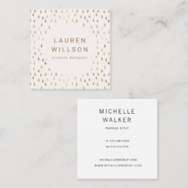Imitate Foil Gold Regen Tropfen Trendy Quadratische Visitenkarte