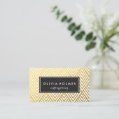 Imitate Foil Gold Zickzack Muster Business Card Visitenkarte (Stehend Vorderseite)