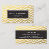 Imitate Foil Gold Zickzack Muster Business Card Visitenkarte (Vorne/Hinten)