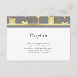 Imitate Foil Golden Arrows Grau Hochzeit Empfang Begleitkarte