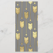 Imitate Foil Golden Arrows Grau Slim Dinner Menü Menükarte (Rückseite)