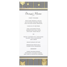 Imitate Foil Golden Arrows Grau Slim Dinner Menü