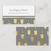 Imitate Foil Golden Arrows Grau Website Card Begleitkarte (Vorne/Hinten)
