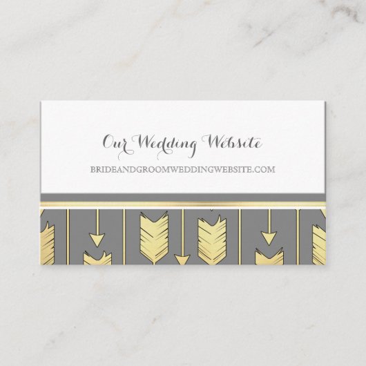 Imitate Foil Golden Arrows Grau Website Card Begleitkarte (Vorderseite)