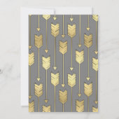 Imitate Foil Golden Arrows Gray Wedding Einladung (Rückseite)
