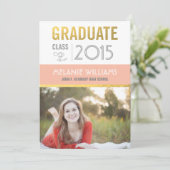 Imitate Foil Graduate Einladung (Stehend Vorderseite)