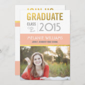 Imitate Foil Graduate Einladung (Vorne/Hinten)