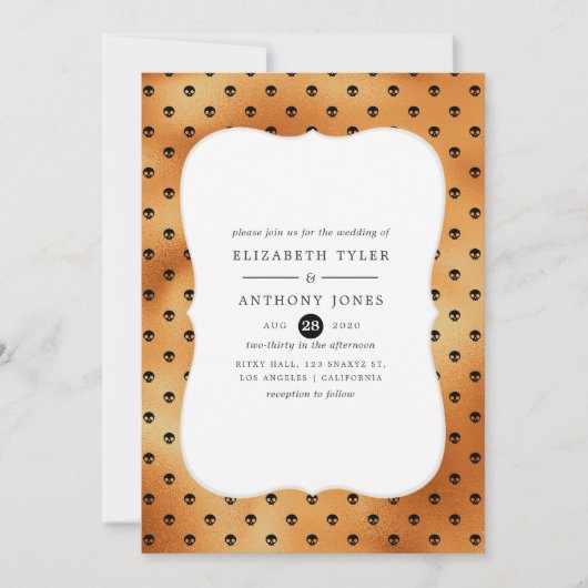 Imitate Foil Halloween Hochzeit Einladung (Vorderseite)