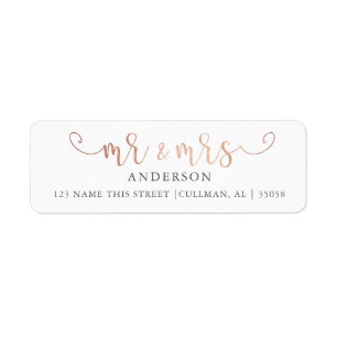 Imitate Foil Herr und Frau Adressmarken