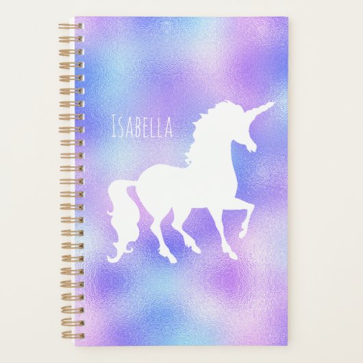 Imitate Foil Personalisiert White Unicoron Silhoue Planer (Vorderseite)