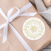 Imitate Foil Rahmen Personalisierte Weihnachtsgesc Runder Aufkleber