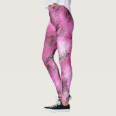 Imitate Foil Shiny Look Silver & Pink Leopard Prin Leggings (Links)