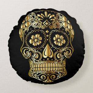 Imitate Foil Sugar Skull Throw Kissen