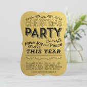 Imitate Foilgold Feiertag Einladung (Stehend Vorderseite)