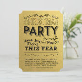 Imitate Foilgold Feiertag Einladung (Stehend Vorderseite)