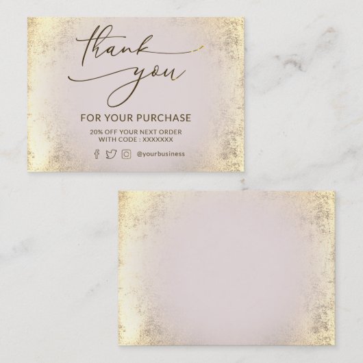 Imitate Folie Dankeschön Karte (Vorne/Hinten)