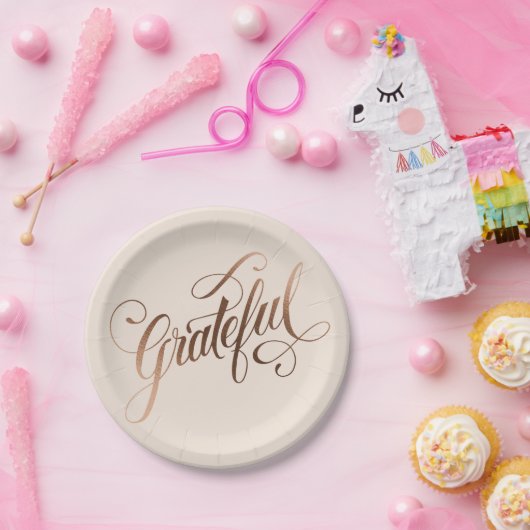 Imitate-Folie Elegantes Dankbares Script für Ernte Pappteller (Party)