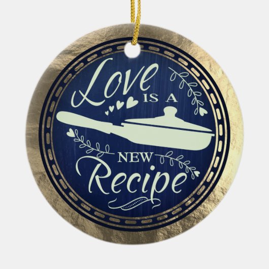 Imitate Folie Liebe ist ein neues Rezept kulinaris Keramik Ornament (Vorne)