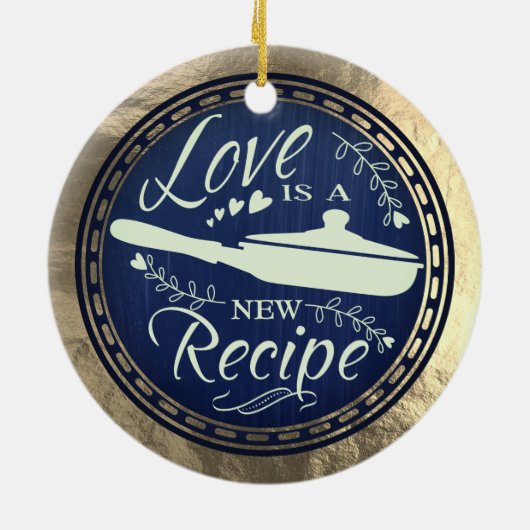 Imitate Folie Liebe ist ein neues Rezept kulinaris Keramik Ornament (Hinten)