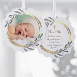 Imitate Folie Rahmen Taufe danke Ornament Karte