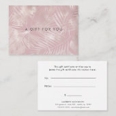 Imitate Folie Rose Gold Tropengeschenkgutschein Visitenkarte (Vorne/Hinten)