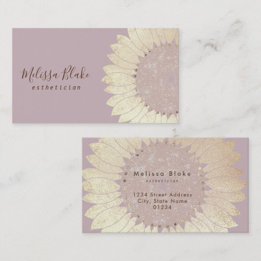 Imitate Folie Sonnenblumendesign Visitenkarte (Vorne/Hinten)