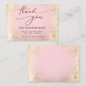 Imitate Folie und rosa Dankeschön Karte (Vorne/Hinten)
