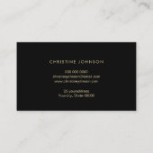 Imitate-Folie Wellen goldene Muschel auf schwarz Visitenkarte (Rückseite)