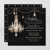 IMITATE Französisch Crystal Chandelier Draped Pear Einladung (Vorne/Hinten)