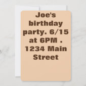 Imitate-Fuchs-Eichhörnchen Einladung (Rückseite)